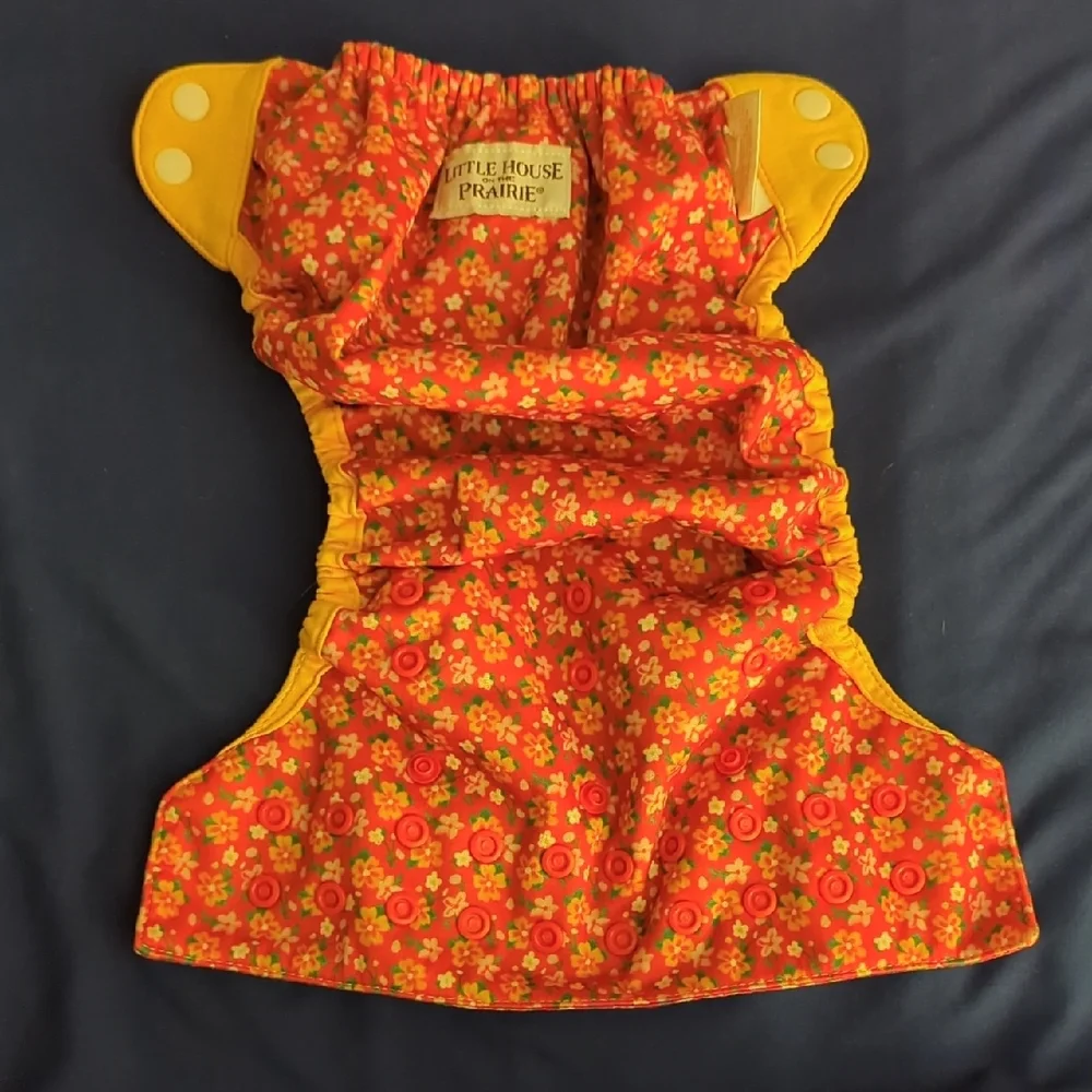 Floral Red and Yellow Kids Diaper Cover